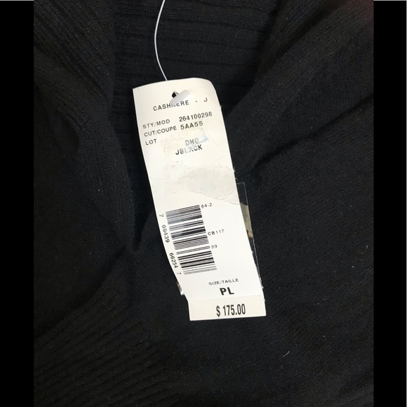 Jones New York NEW 100% Cashmere Sweater Cowl Shawl Collar Ribbed Minimalist P L - Picture 7 of 15